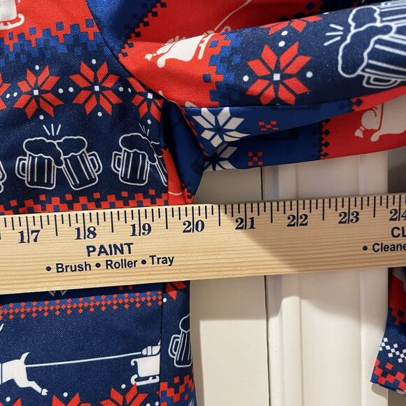 Men's Ugly Christmas Blazer And Tie Size Small NWOT Beer Deer Santa Print - Picture 9 of 11